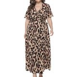 Robe Leopard en Mousseline Grande Taille | Leopard Plus