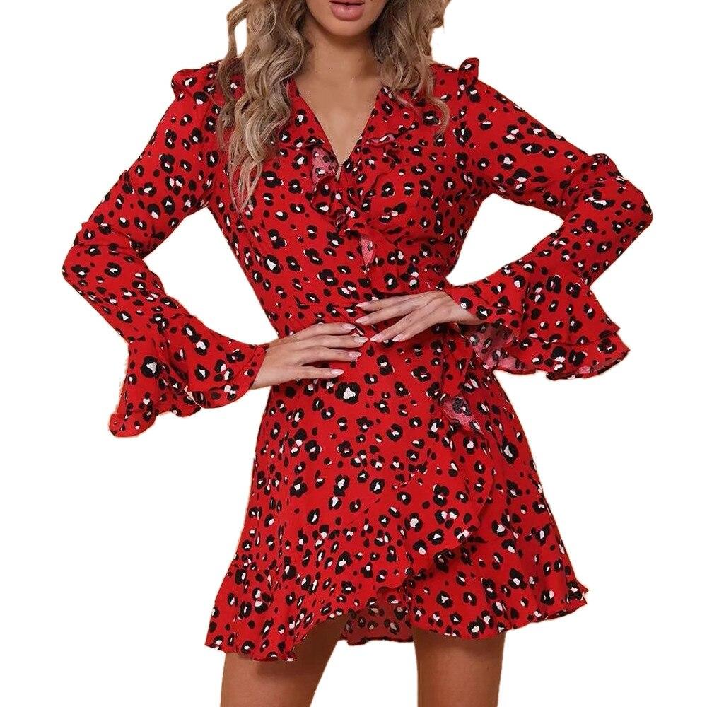 Robe Leopard Rouge et Noir
