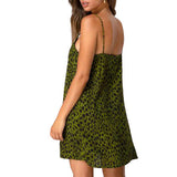 Robe Leopard Verte Courte | Leopard Plus