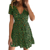Robe Leopard Verte | Leopard Plus