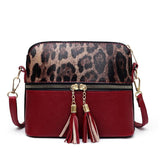 Sac à main Leopard Bicolore Bordeaux | Leopard Plus