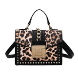 Sac à Main Leopard Clouté avec Boucle Dorée | Leopard Plus