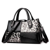 Sac à Main Leopard en Cuir de Luxe Noir | Leopard Plus