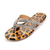 Sandales Leopard à Brides et Strass Fines | Leopard Plus