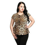 Top Leopard Grande Taille et Manche Courte | Leopard Plus