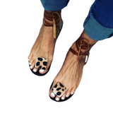 Sandales Leopard à Sangles - Style Romain - Marron | Leopard Plus