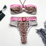 Bikini Leopard Bicolore à Anneau | Leopard Plus