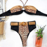 Bikini Leopard Bicolore à Anneau | Leopard Plus
