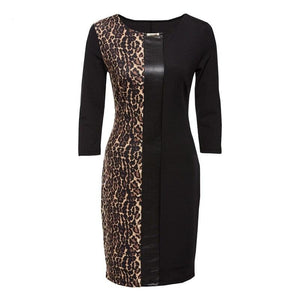 Robe Leopard Bicolore Noir | Leopard Plus