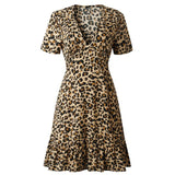 Robe Leopard Évasée Marron | Leopard Plus