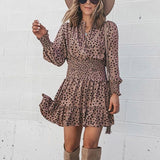 Robe Leopard Fluide Marron