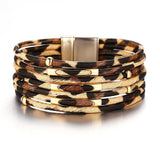 Bracelet Leopard Alliage Tube de Cuivre Marron
