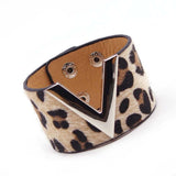 Bracelet Leopard Motif V Marron Clair