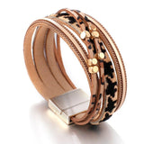 Bracelet Leopard à Petits Détails Dorés Kaki Design