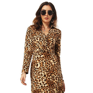 Robe Leopard Cache Cœur à Manches Longues | Leopard Plus