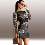 Robe Leopard à Bande Noire Look | Leopard Plus