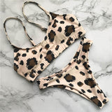 Bikini Leopard Sauvage à Bretelles Fines | Leopard Plus