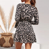 Vue de Dos Robe Leopard à Motif Gris | Leopard Plus