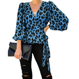 Haut Leopard Rouge Chic - Bleu | Leopard Plus