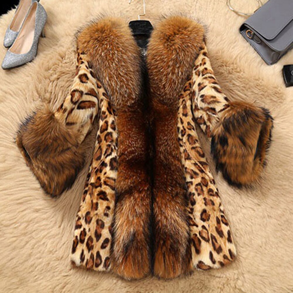 manteau fourrure leopard