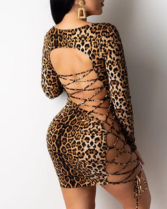 Robe Leopard Moulante à Couture latérale | Leopard Plus