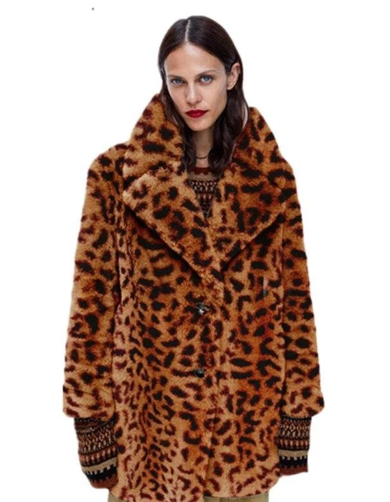 manteau vrai fourrure leopard