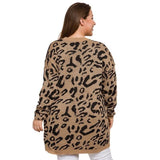 Pull Leopard Grande Taille Marron de Dos | Leopard Plus