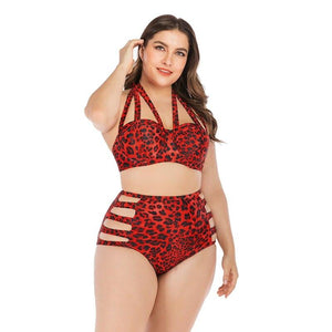 Bikini Leopard Grande Taille Rouge | Leopard Plus