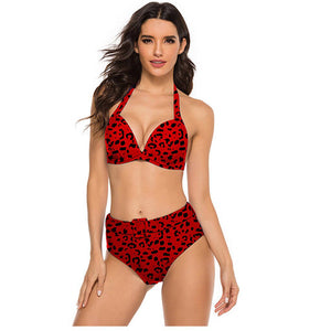 Bikini Leopard Rouge Push Up | Leopard Plus