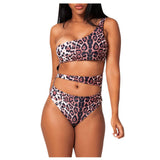 Bikini Leopard Une Épaule | Leopard Plus