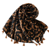 Foulard Leopard à Franges | Leopard Plus