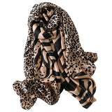 Foulard Leopard Léger Marron | Leopard Plus