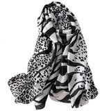 Foulard Leopard Léger Noir et Blanc | Leopard Plus