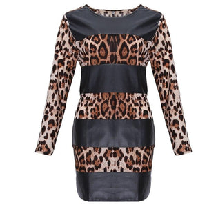 Robe Leopard à Bande Noire | Leopard Plus