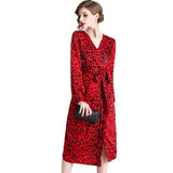 Robe Leopard Rouge à Motif | Leopard Plus